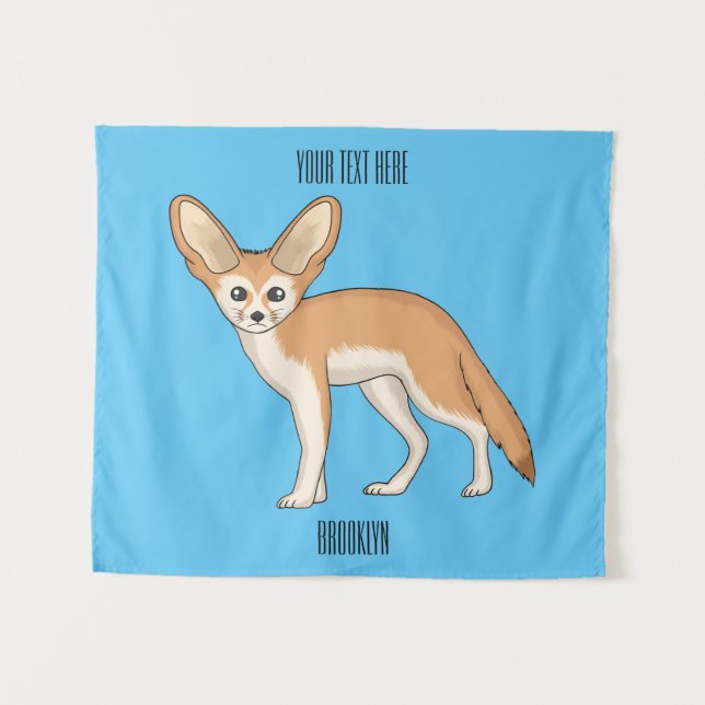 Fennec fox cartoon illustration tapestry (Front (Horizontal))
