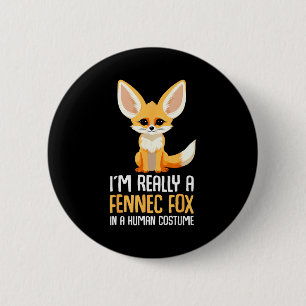 Fennec Fox Costume Girls Fox 2 Inch Round Button
