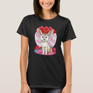 Fennec Fox Heart Valentine Day Cute Decorations T-Shirt