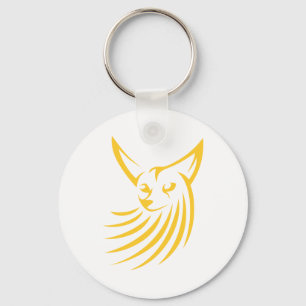 Fennec Fox in Swish Drawing Style Keychain