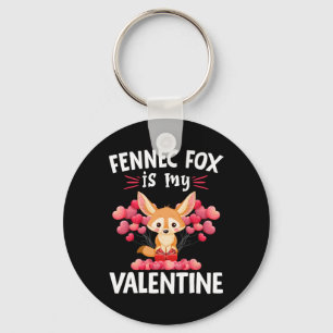Fennec Fox Is My Valentine Happy Valentine's Day F Keychain