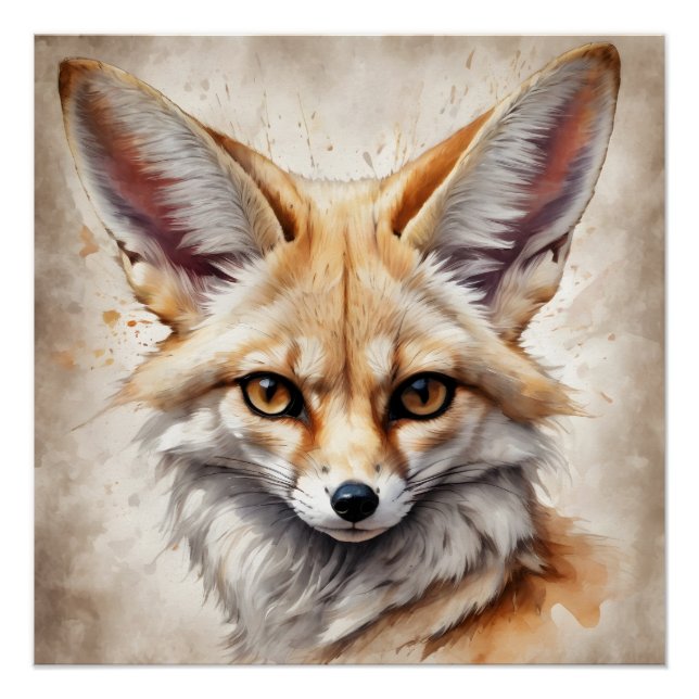 Fennec Fox no 7 Glossy Poster (Front)