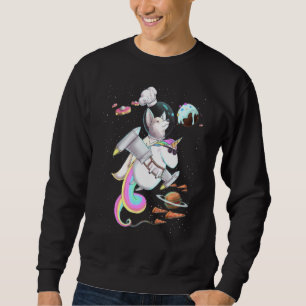 Fennec Fox Riding Unicorn Food Pizza Space Party P Sweatshirt