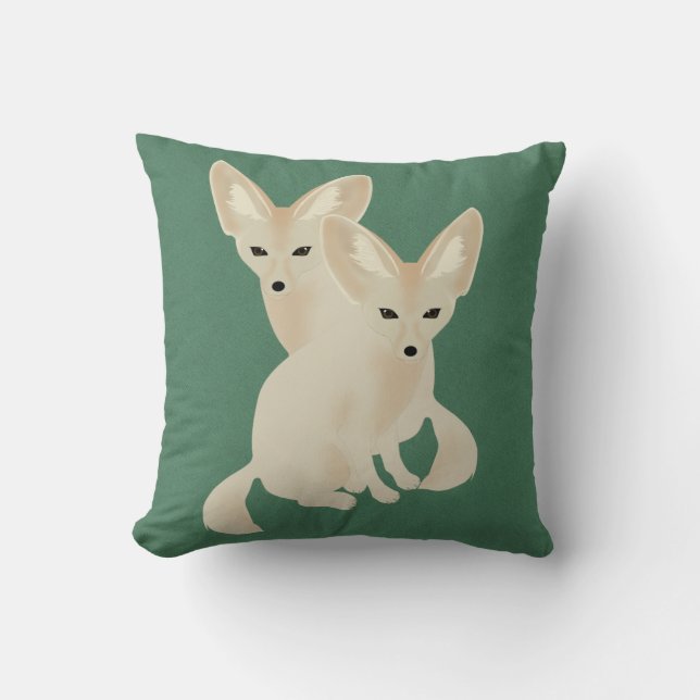 Fennec Fox Throw Pillow (Front)