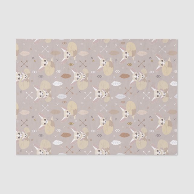 Fennec Foxes Arrows and Feathers Tissue Paper (Front)