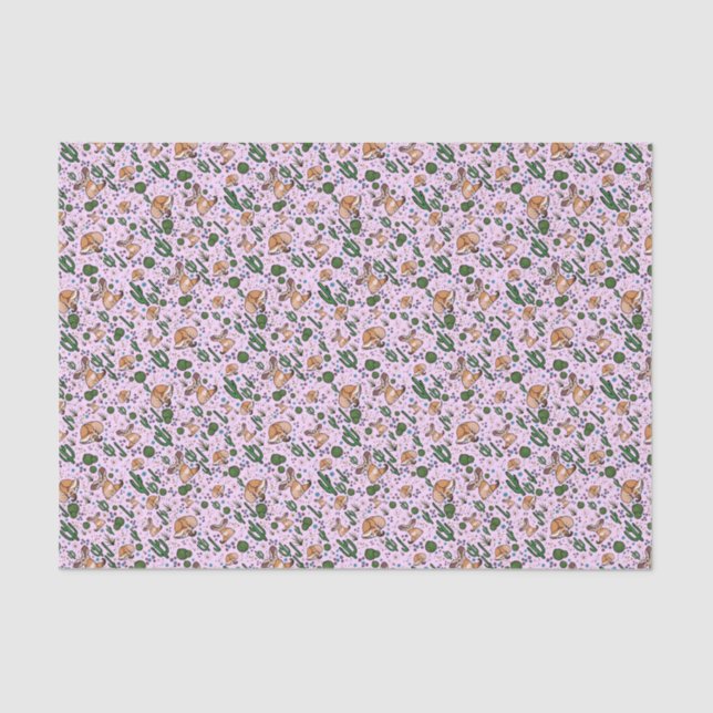 Fennec Foxes in Pink Tissue Paper (Front)