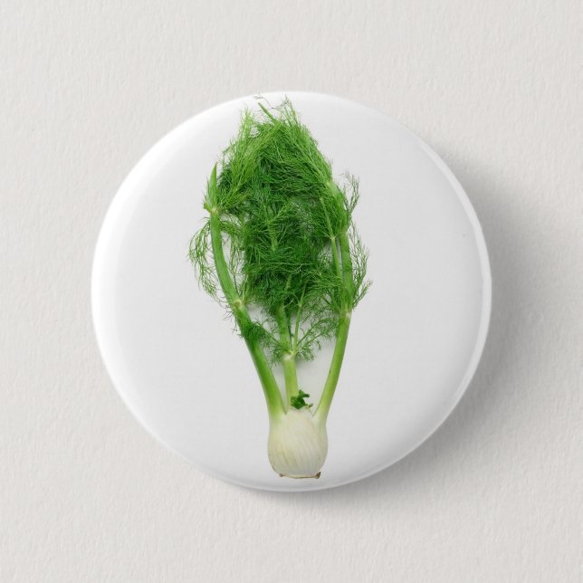Fennel leaf and bulb 2 inch round button (Front)