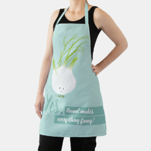 Fennel Makes Everything Fancy Blue White Cute Food Apron
