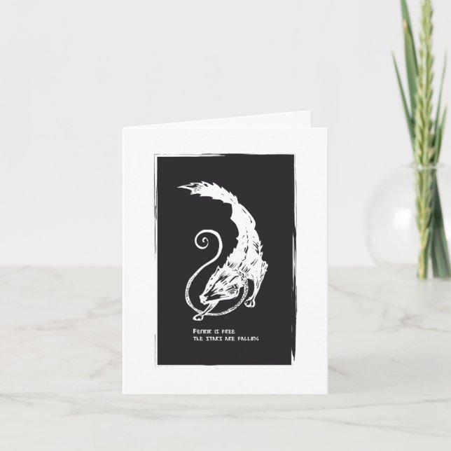 Fenrir Fenris is free dog viking norse mythology Thank You Card (Front)
