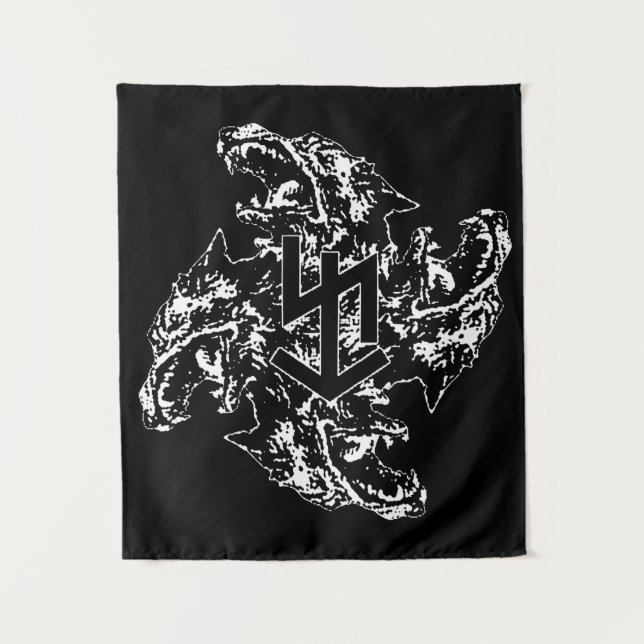 Fenrir Wolf Banner Tapestry (Front)