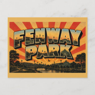 Fenway Park Massachusetts Emerald Necklace Art Postcard