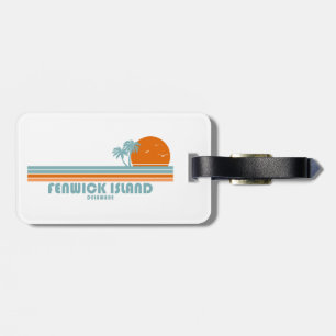 Fenwick Island Delaware Sun Palm Trees Luggage Tag