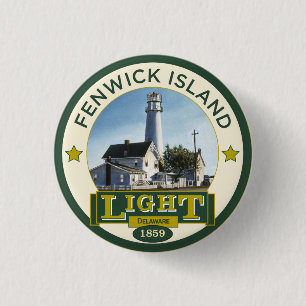 Fenwick Island Lighthouse 1 Inch Round Button