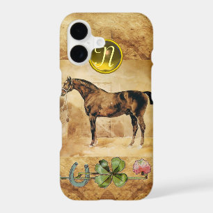 FER À CHEVAL ANGLAIS,TRÈFLE Papier parchemin Monog