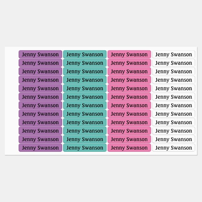 Fer sur les filles Vêtements Étiquettes Pastels NO (Feuille)