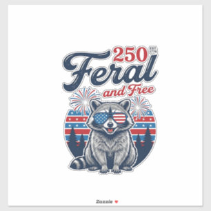 Feral 250 and Free Raccoon Patriotic Vector Design