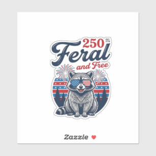 Feral 250 and Free Raccoon Patriotic Vector Design