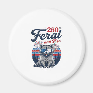 Feral 250 and Free Raccoon Patriotic Vector Design Magnet