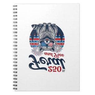 Feral 250 and Free Raccoon Patriotic Vector Design Notebook