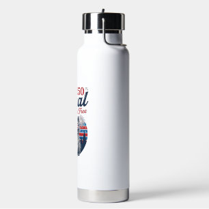 Feral 250 and Free Raccoon Patriotic Vector Design Water Bottle