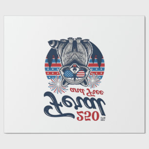 Feral 250 and Free Raccoon Patriotic Vector Design Wrapping Paper