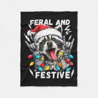 Feral And Festive Funny Christmas Rocker Raccoon S