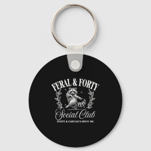 Feral And Forty Social Club Since 1986, 40 Years O Keychain