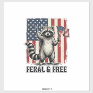 Feral and Free Patriotic Raccoon Vintage Shirt Des