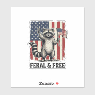 Feral and Free Patriotic Raccoon Vintage Shirt Des