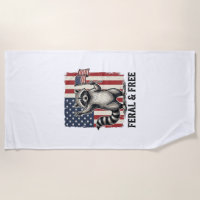 Feral and Free Patriotic Raccoon Vintage Shirt Des
