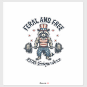 Feral and Free Patriotic Raccoon Weightlifting Shi