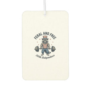Feral and Free Patriotic Raccoon Weightlifting Shi Air Freshener