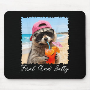 Feral and Salty Raccoon Funny Beach Summer Summer Mouse Pad