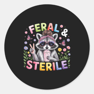 Feral and sterile hysterectomy recovery classic round sticker