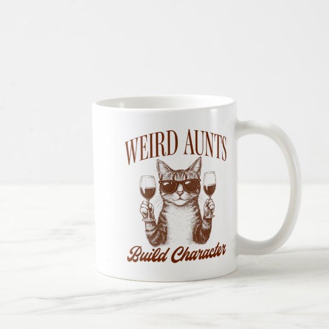 Feral Aunt Cat Lover Cat Auntie Weird Aunts Build  Coffee Mug (Right)