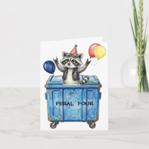 Feral Birthday Raccoon Card