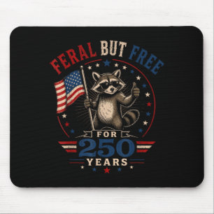 Feral but for 250 years patriotic raccoon usa  mouse pad