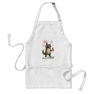 Feral But Free Fireworks Feral Raccoon 4th Of July Standard Apron