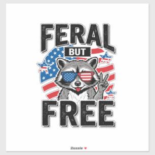 Feral But Free Patriotic Raccoon Vintage Shirt Des