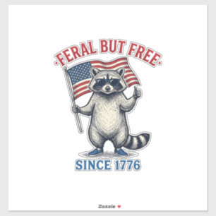 Feral But Free Patriotic Raccoon Vintage Shirt Des