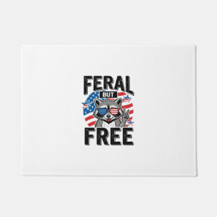 Feral But Free Patriotic Raccoon Vintage Shirt Des Doormat