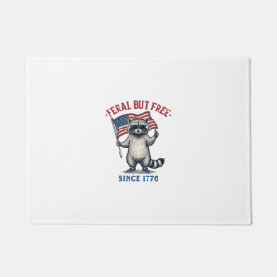Feral But Free Patriotic Raccoon Vintage Shirt Des Doormat