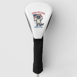 Feral But Free Patriotic Raccoon Vintage Shirt Des Golf Head Cover