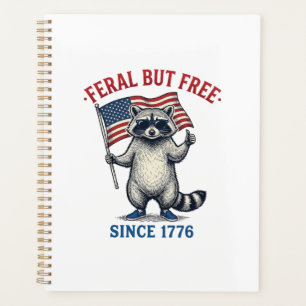 Feral But Free Patriotic Raccoon Vintage Shirt Des Planner