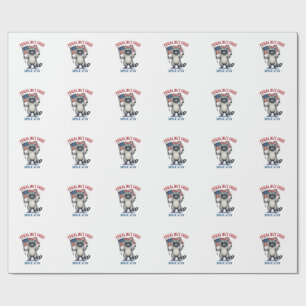 Feral But Free Patriotic Raccoon Vintage Shirt Des Wrapping Paper