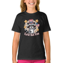 Feral But Free Raccoon Patriotic 4th of July