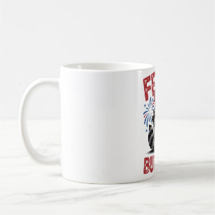 Feral But Free Raccoon Patriotic Design Coffee Mug