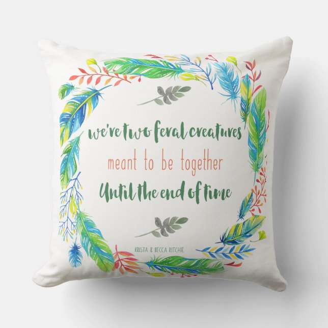 Feral Creatures Throw Pillow (Front)