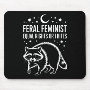 Feral Feminist Raccoon Gothic Mouse Pad