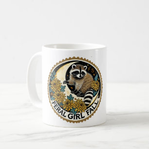 Feral Girl Fall Raccoon                            Coffee Mug